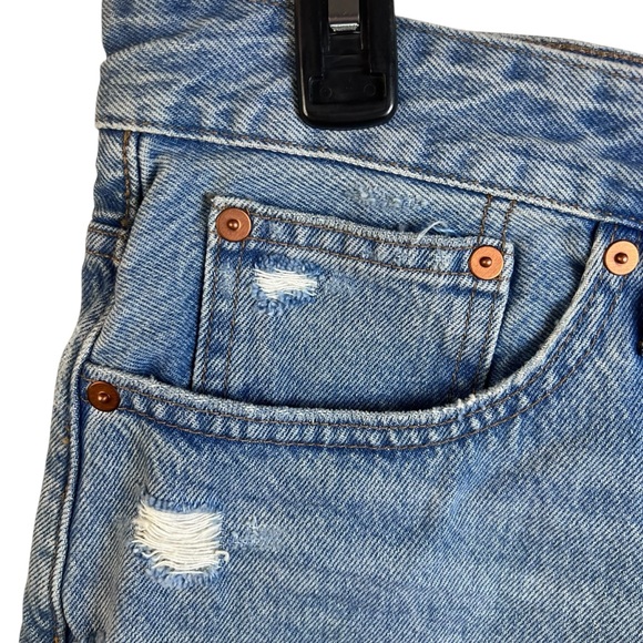 NWT Madewell Relaxed Distressed Denim Shorts Size 32 - Picture 3 of 13